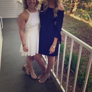 White high neck express dress